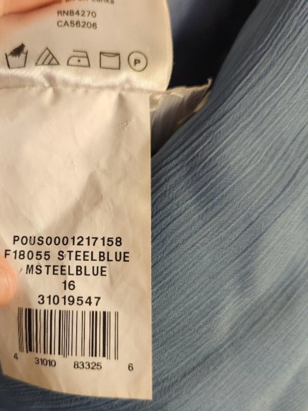 David’s Bridal Steel Blue Chiffon One Shoulder Bridesmaid Dress - Picture 4 of 5